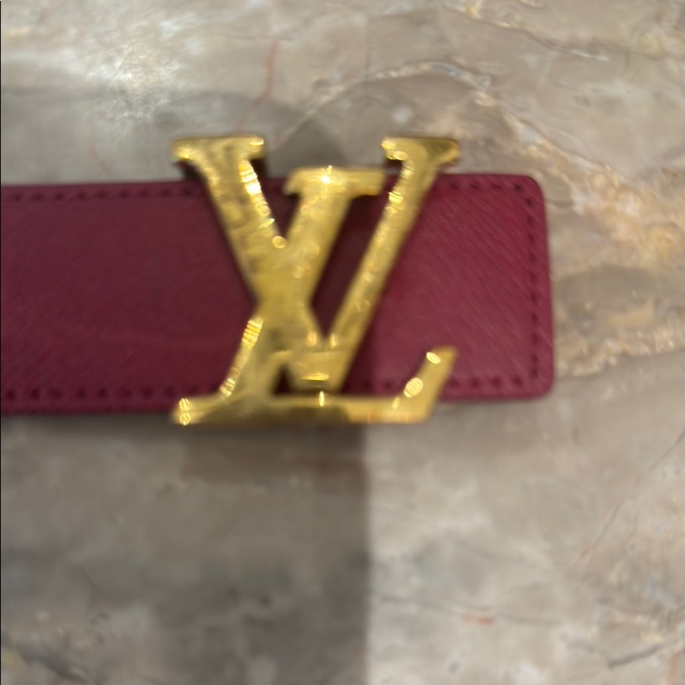 Louis Vuitton Brown Monogram Belt with Gold LV Buckle - Picture 5 of 5